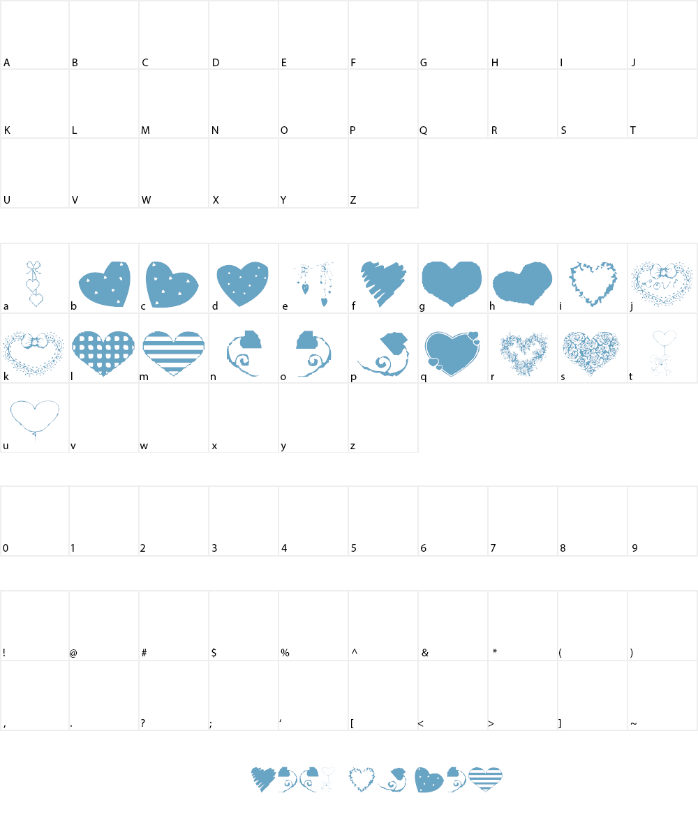 AEZ executive hearts Font Character